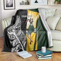 New Zealand and South Africa Rugby Custom Blanket Maori Silver Fern Springbok Together - Polynesian Pride