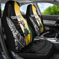 New Zealand and South Africa Rugby Custom Car Seat Cover Maori Silver Fern Springbok Together - Polynesian Pride