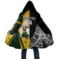 New Zealand and South Africa Rugby Custom Cloak Maori Silver Fern Springbok Together - Polynesian Pride