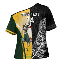 New Zealand and South Africa Rugby Custom Cross Shoulder Shirt Maori Silver Fern Springbok Together - Polynesian Pride