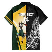 New Zealand and South Africa Rugby Custom Family Matching Tank Maxi Dress and Hawaiian Shirt Maori Silver Fern Springbok Together - Polynesian Pride