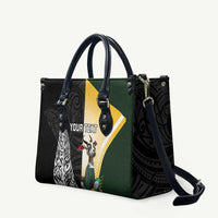 New Zealand and South Africa Rugby Custom Leather Bag Maori Silver Fern Springbok Together - Polynesian Pride