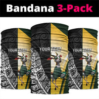 New Zealand and South Africa Rugby Custom Neck Gaiter Maori Silver Fern Springbok Together - Polynesian Pride