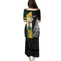 New Zealand and South Africa Rugby Custom Puletasi Maori Silver Fern Springbok Together - Polynesian Pride