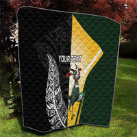 New Zealand and South Africa Rugby Custom Quilt Maori Silver Fern Springbok Together - Polynesian Pride