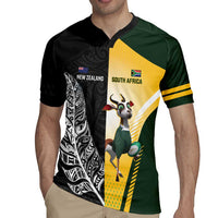New Zealand and South Africa Rugby Custom Rugby Jersey Maori Silver Fern Springbok Together - Polynesian Pride