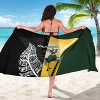 New Zealand and South Africa Rugby Custom Sarong Maori Silver Fern Springbok Together - Polynesian Pride