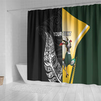 New Zealand and South Africa Rugby Custom Shower Curtain Maori Silver Fern Springbok Together - Polynesian Pride