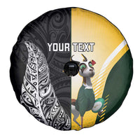 New Zealand and South Africa Rugby Custom Spare Tire Cover Maori Silver Fern Springbok Together - Polynesian Pride