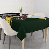 New Zealand and South Africa Rugby Custom Tablecloth Maori Silver Fern Springbok Together - Polynesian Pride