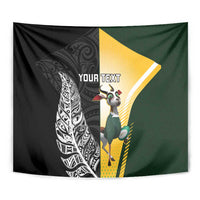 New Zealand and South Africa Rugby Custom Tapestry Maori Silver Fern Springbok Together - Polynesian Pride