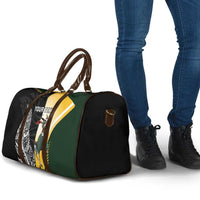 New Zealand and South Africa Rugby Custom Travel Bag Maori Silver Fern Springbok Together - Polynesian Pride