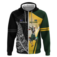 New Zealand and South Africa Rugby Custom Zip Hoodie Maori Silver Fern Springbok Together - Polynesian Pride