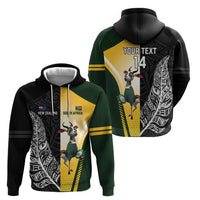 New Zealand and South Africa Rugby Custom Zip Hoodie Maori Silver Fern Springbok Together - Polynesian Pride