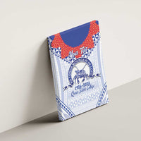 Queen Salote College 100 Years Personalized Canvas Wall Art Tonga QSC Heilala Lei White Ngatu Pattern