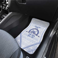 Queen Salote College 100 Years Personalized Car Mats Tonga QSC Heilala Lei White Ngatu Pattern