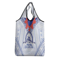 Queen Salote College 100 Years Personalized Grocery Bag Tonga QSC Heilala Lei White Ngatu Pattern