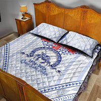 Queen Salote College 100 Years Personalized Quilt Bed Set Tonga QSC Heilala Lei White Ngatu Pattern