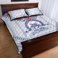 Queen Salote College 100 Years Personalized Quilt Bed Set Tonga QSC Heilala Lei White Ngatu Pattern