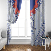Queen Salote College 100 Years Personalized Window Curtain Tonga QSC Heilala Lei White Ngatu Pattern