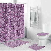 Poni Palaka Quilt Hawaii Bathroom Set Hawaiian Tropical Monstera Sea Turtle