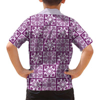 Poni Palaka Quilt Hawaii Family Matching Off Shoulder Maxi Dress and Hawaiian Shirt Hawaiian Tropical Monstera Sea Turtle LT14 - Polynesian Pride