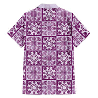 Poni Palaka Quilt Hawaii Family Matching Off Shoulder Short Dress and Hawaiian Shirt Hawaiian Tropical Monstera Sea Turtle LT14 - Polynesian Pride
