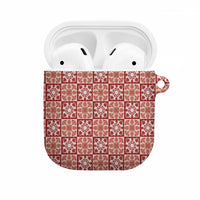 Ulaula Palaka Quilt Hawaii AirPods Case Hawaiian Tropical Monstera Sea Turtle LT14 Red - Polynesian Pride