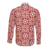 Ulaula Palaka Quilt Hawaii Long Sleeve Button Shirt Hawaiian Tropical Monstera Sea Turtle
