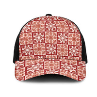 Ulaula Palaka Quilt Hawaii Mesh Trucker Cap Hawaiian Tropical Monstera Sea Turtle