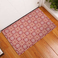 Ulaula Palaka Quilt Hawaii Rubber Doormat Hawaiian Tropical Monstera Sea Turtle LT14 - Polynesian Pride