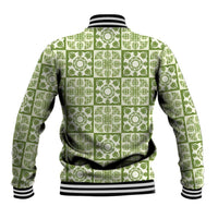 Omaomao Palaka Quilt Hawaii Baseball Jacket Hawaiian Tropical Monstera Sea Turtle