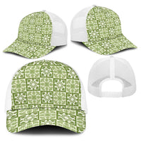 Omaomao Palaka Quilt Hawaii Baseball Net Cap Hawaiian Tropical Monstera Sea Turtle LT14 - Polynesian Pride