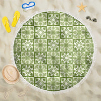 Omaomao Palaka Quilt Hawaii Beach Blanket Hawaiian Tropical Monstera Sea Turtle LT14 One Size 150cm Green - Polynesian Pride
