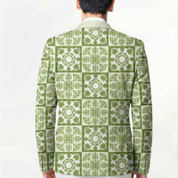 Omaomao Palaka Quilt Hawaii Blazer Hawaiian Tropical Monstera Sea Turtle LT14 - Polynesian Pride