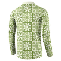 Omaomao Palaka Quilt Hawaii Button Sweatshirt Hawaiian Tropical Monstera Sea Turtle
