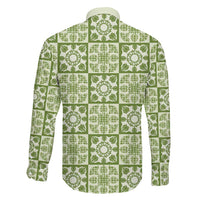 Omaomao Palaka Quilt Hawaii Family Matching Off The Shoulder Long Sleeve Dress and Hawaiian Shirt Hawaiian Tropical Monstera Sea Turtle