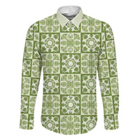 Omaomao Palaka Quilt Hawaii Family Matching Off Shoulder Short Dress and Hawaiian Shirt Hawaiian Tropical Monstera Sea Turtle