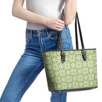 Omaomao Palaka Quilt Hawaii Leather Tote Bag Hawaiian Tropical Monstera Sea Turtle LT14 - Polynesian Pride