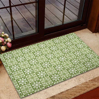 Omaomao Palaka Quilt Hawaii Rubber Doormat Hawaiian Tropical Monstera Sea Turtle