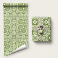 Omaomao Palaka Quilt Hawaii Wrapping Paper Hawaiian Tropical Monstera Sea Turtle LT14 58" × 23" Green - Polynesian Pride