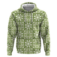 Omaomao Palaka Quilt Hawaii Zip Hoodie Hawaiian Tropical Monstera Sea Turtle