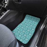 Cyan Palaka Quilt Hawaii Car Mats Hawaiian Tropical Monstera Sea Turtle LT14 - Polynesian Pride