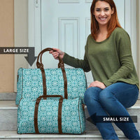 Cyan Palaka Quilt Hawaii Travel Bag Hawaiian Tropical Monstera Sea Turtle LT14 - Polynesian Pride