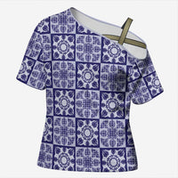 Polu Palaka Quilt Hawaii Cross Shoulder Shirt Hawaiian Tropical Monstera Sea Turtle