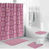 Akala Palaka Quilt Hawaii Bathroom Set Hawaiian Tropical Monstera Sea Turtle