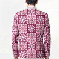 Akala Palaka Quilt Hawaii Blazer Hawaiian Tropical Monstera Sea Turtle