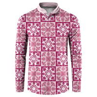 Akala Palaka Quilt Hawaii Button Sweatshirt Hawaiian Tropical Monstera Sea Turtle