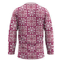 Akala Palaka Quilt Hawaii Hockey Jersey Hawaiian Tropical Monstera Sea Turtle