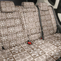 Beige Palaka Quilt Hawaii Back Car Seat Cover Hawaiian Tropical Monstera Sea Turtle LT14 - Polynesian Pride